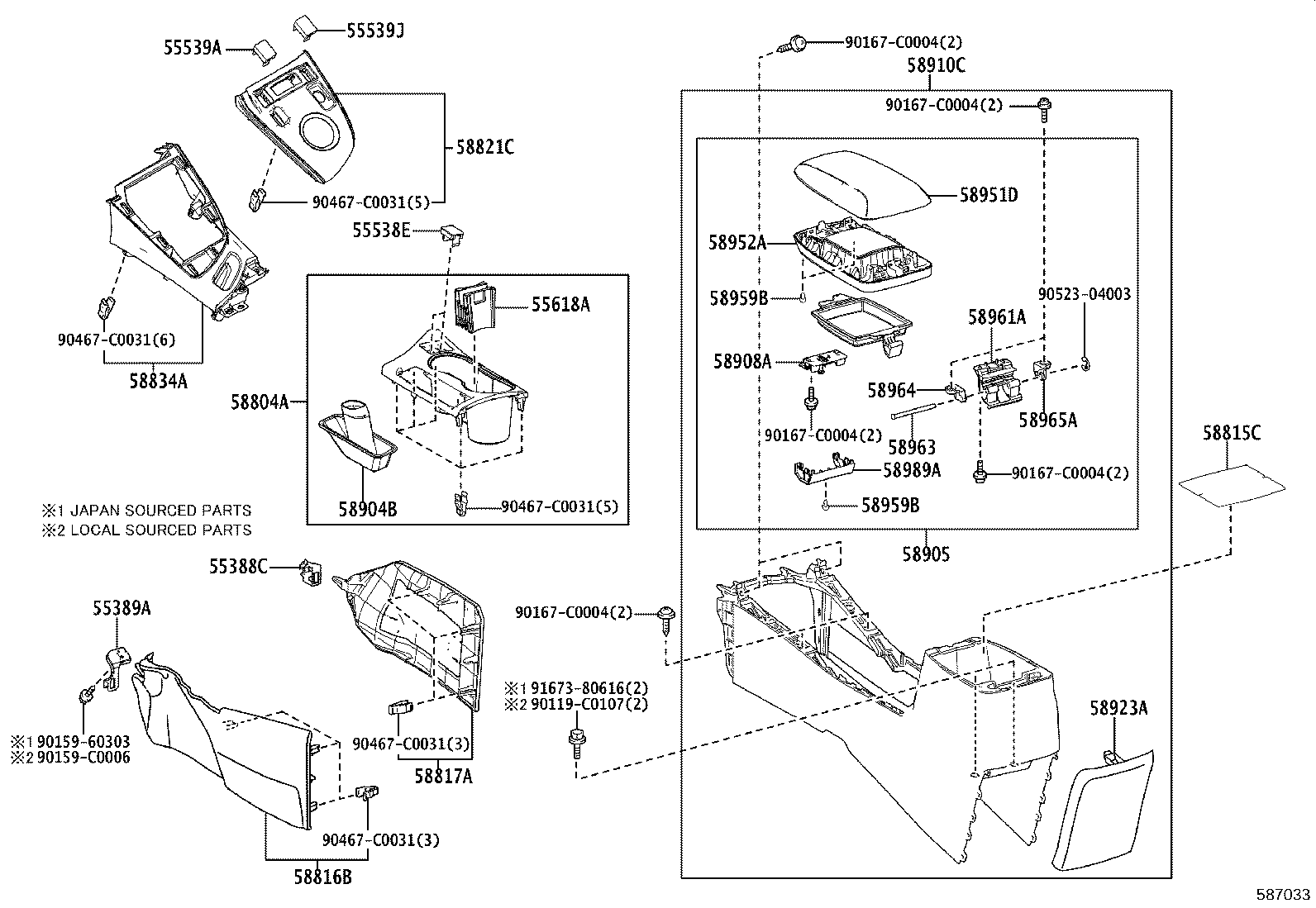 58817-02460-C0 INSERT, CONSOLE BOX, FRONT NO.2 product image