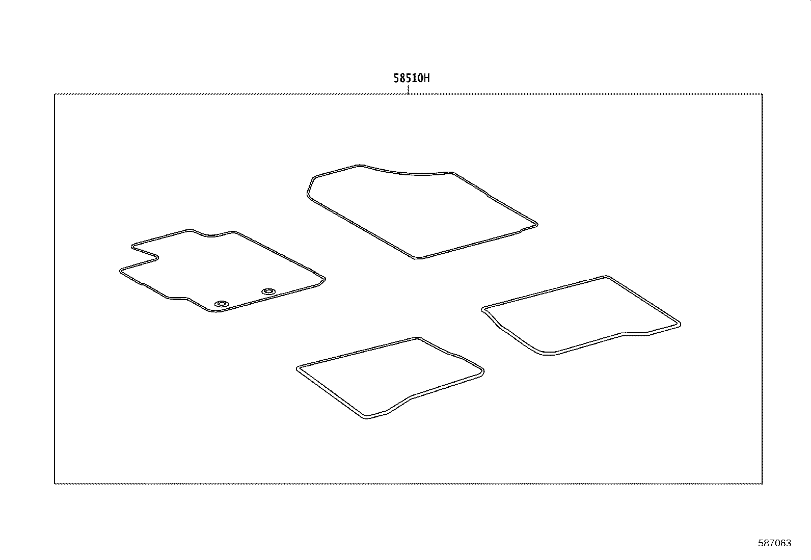 58510-0DC40 CARPET ASSY, FLOOR, FRONT product image