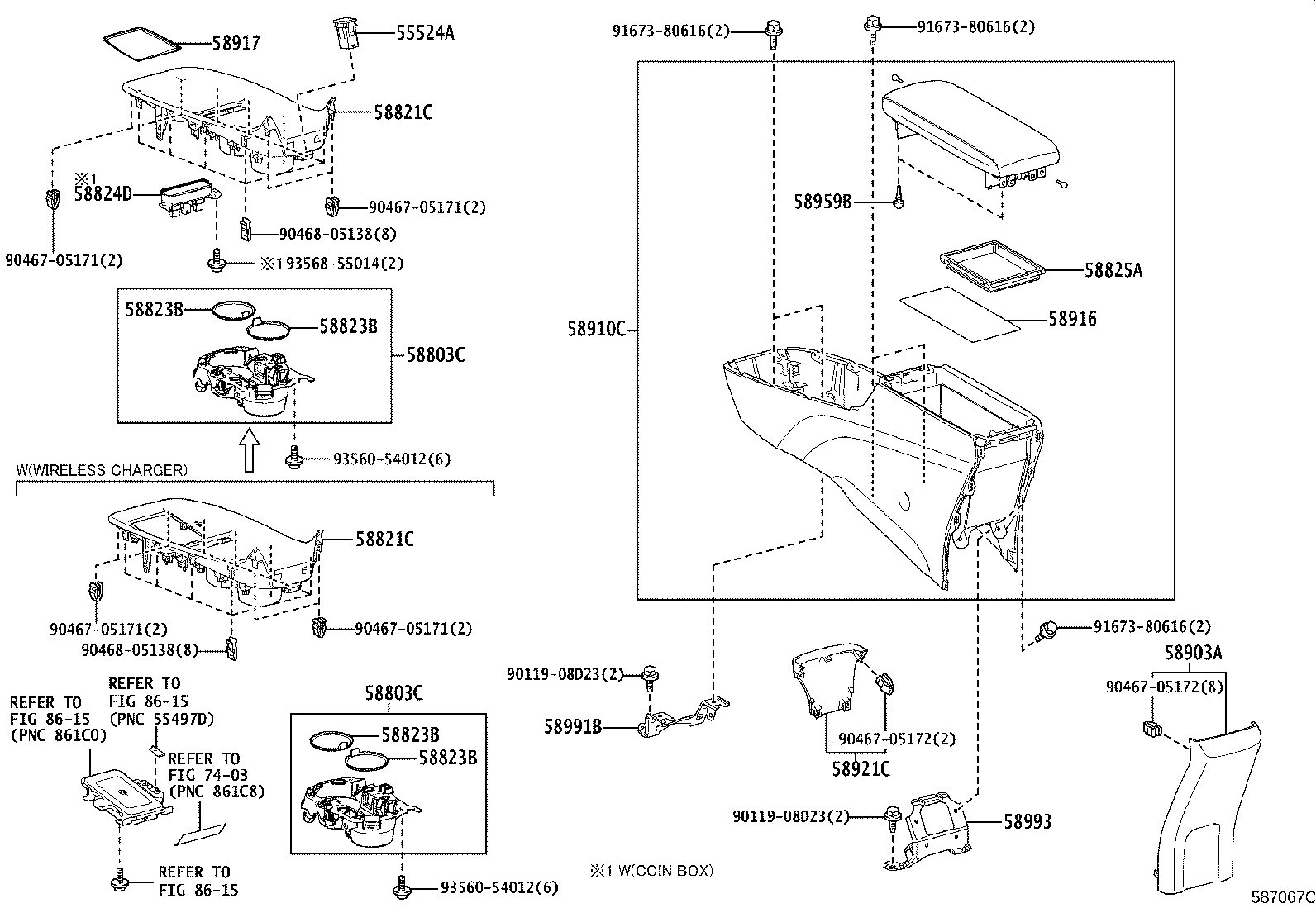 58910-47100-C2 BOX ASSY, CONSOLE, REAR product image