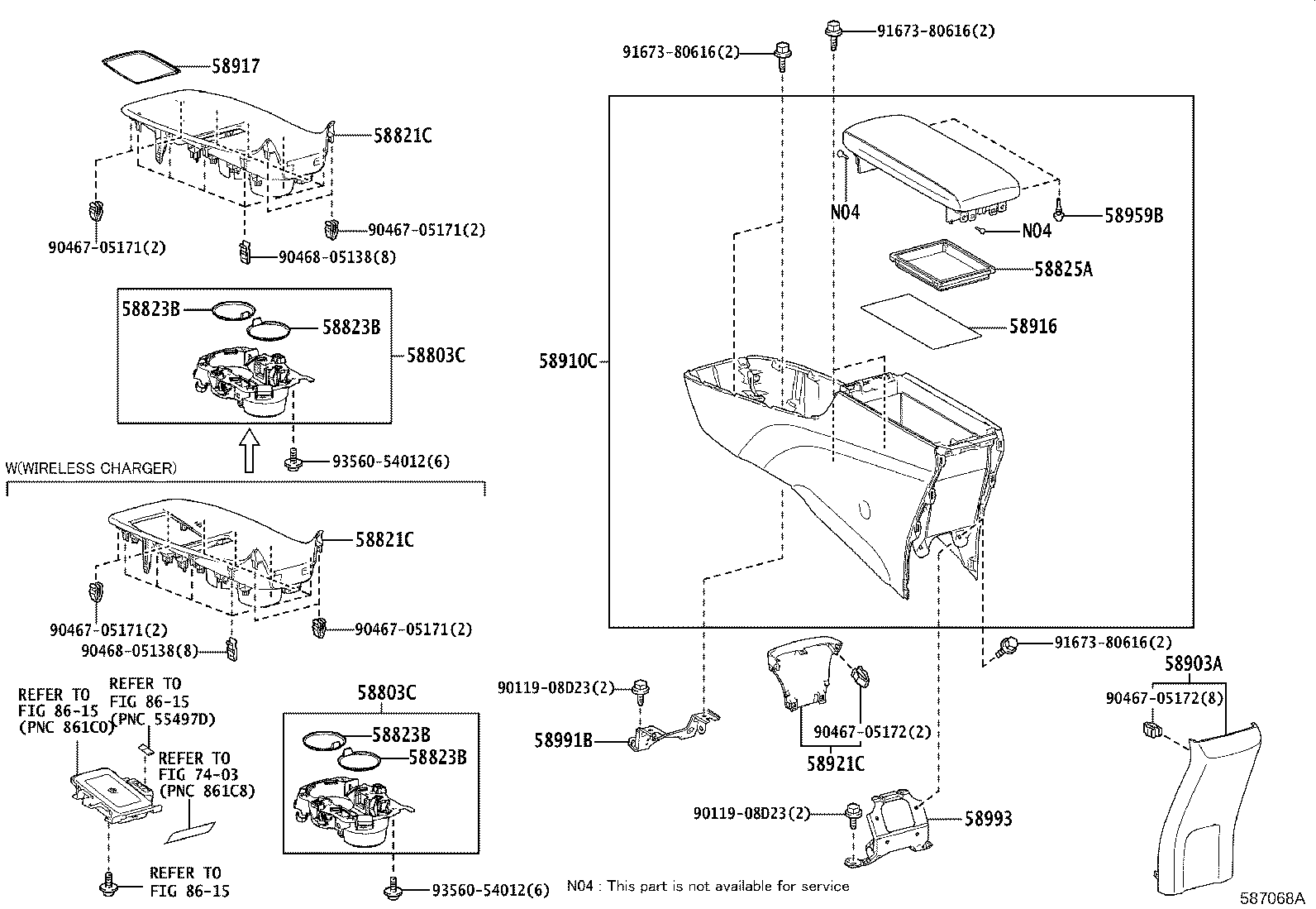 58910-47100-C2 BOX ASSY, CONSOLE, REAR product image