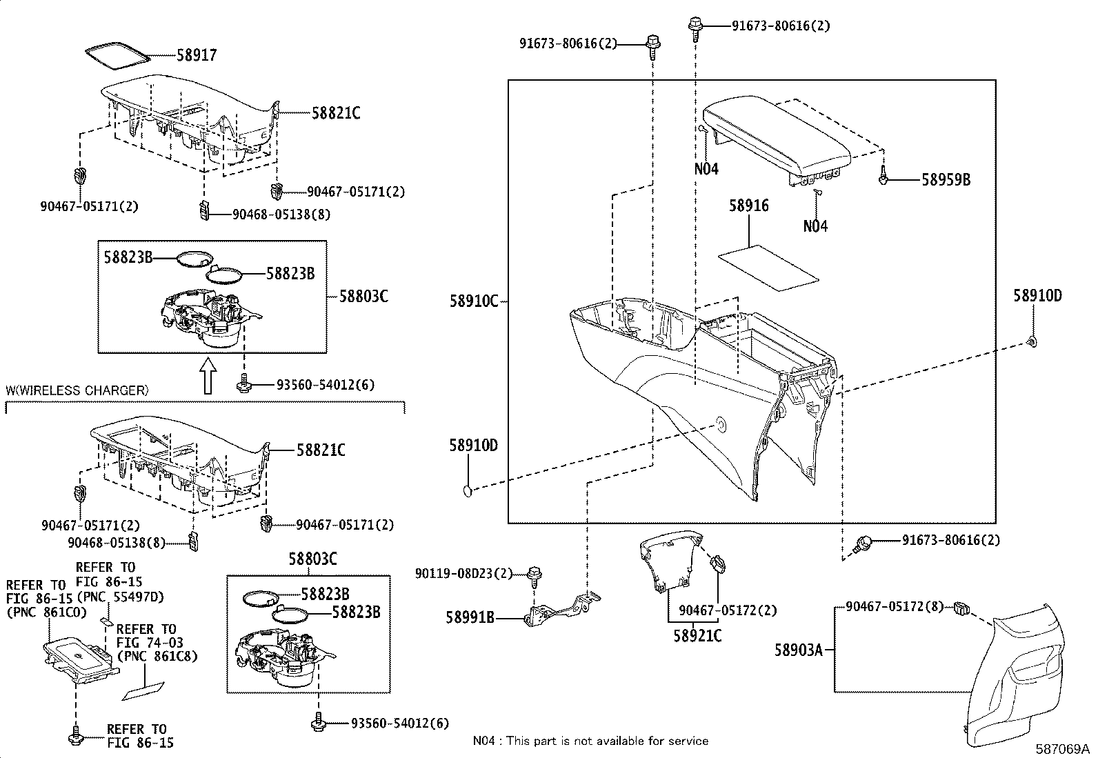 58910-47100-C2 BOX ASSY, CONSOLE, REAR product image