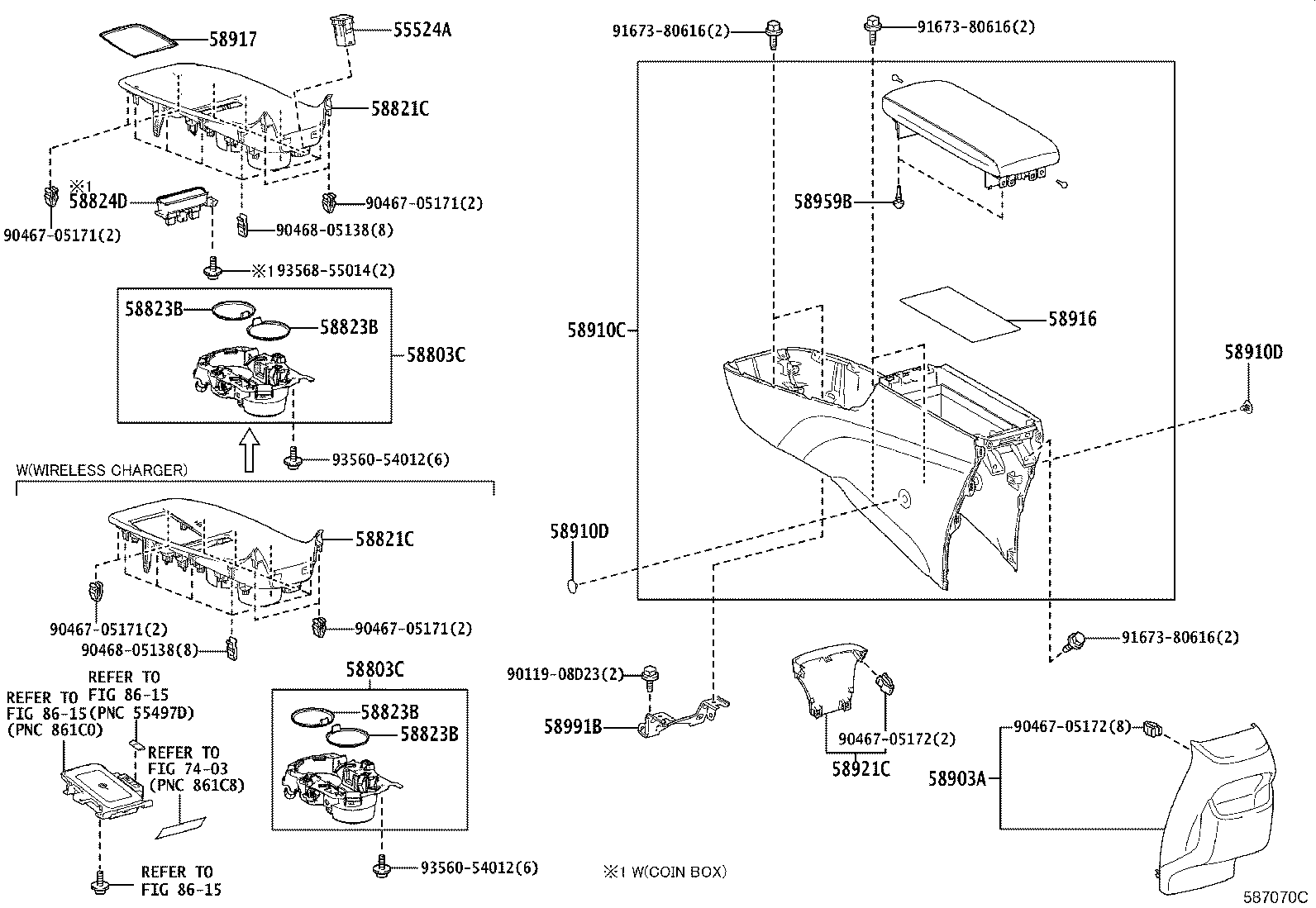 58910-47100-C2 BOX ASSY, CONSOLE, REAR product image