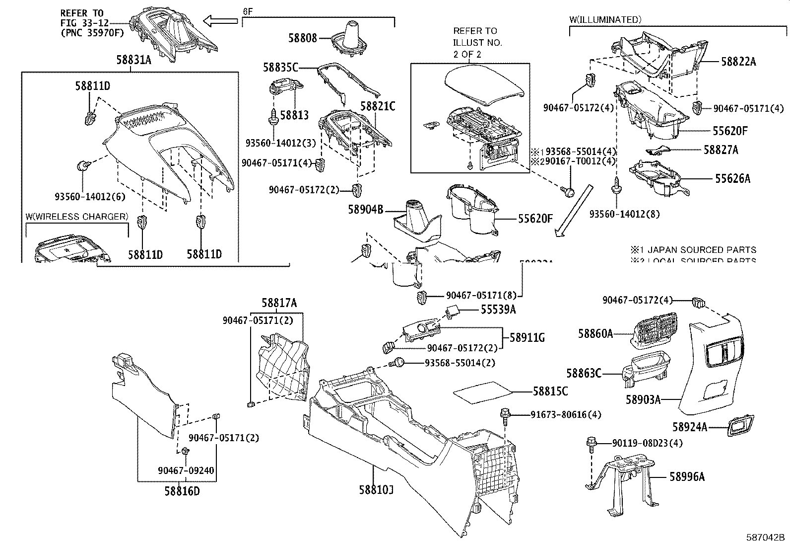 58910-02870-C2 BOX ASSY, CONSOLE, REAR product image