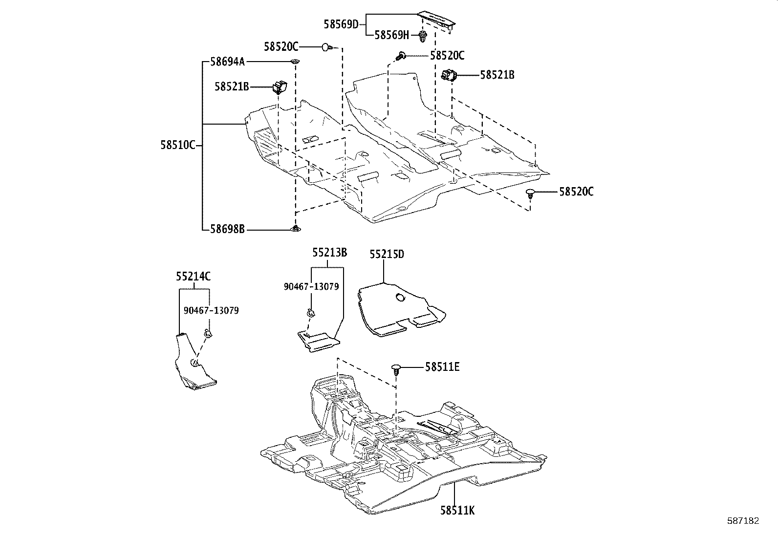 55214-42101 PAD, DASH PANEL INSULATOR, NO.2 product image