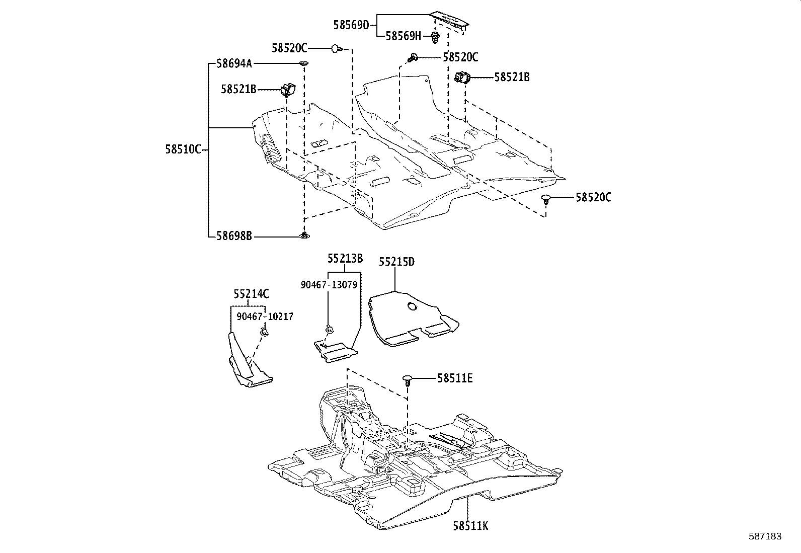 55214-42101 PAD, DASH PANEL INSULATOR, NO.2 product image