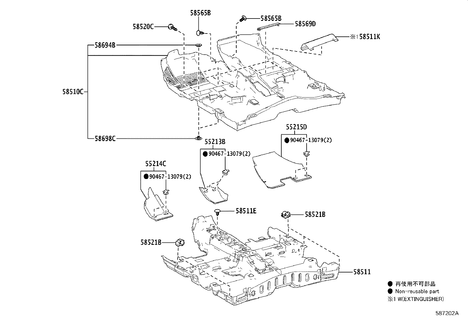 55215-02230 PAD, DASH PANEL INSULATOR, NO.3 product image