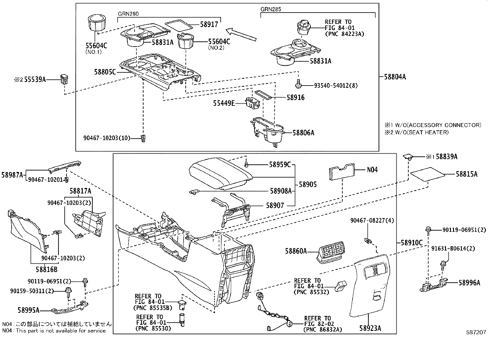 58804-35520 PANEL SUB-ASSY, CONSOLE, UPPER product image