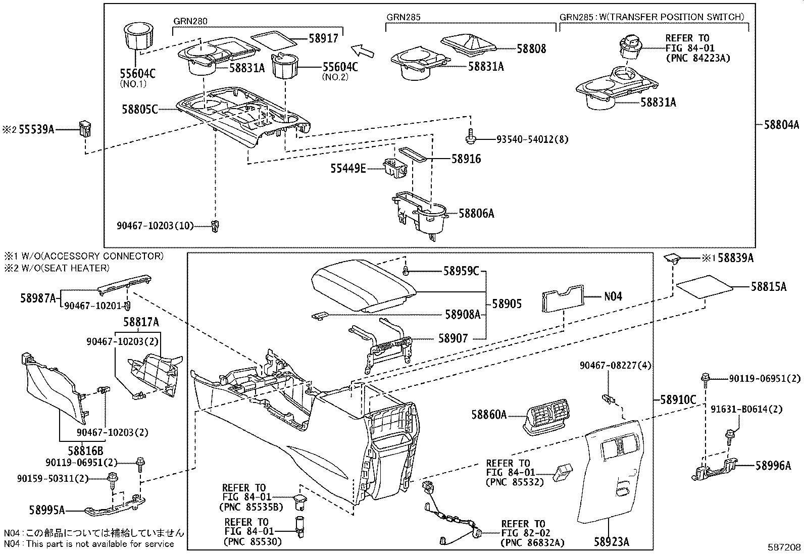 58804-35530 PANEL SUB-ASSY, CONSOLE, UPPER product image