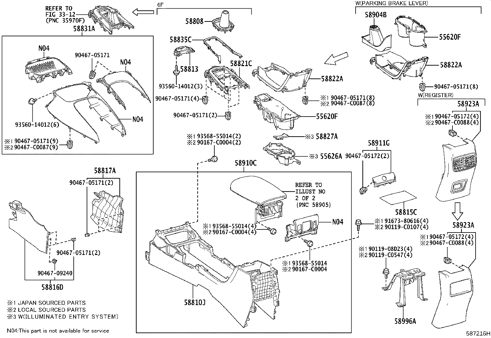 58910-02B71 BOX ASSY, CONSOLE, REAR product image
