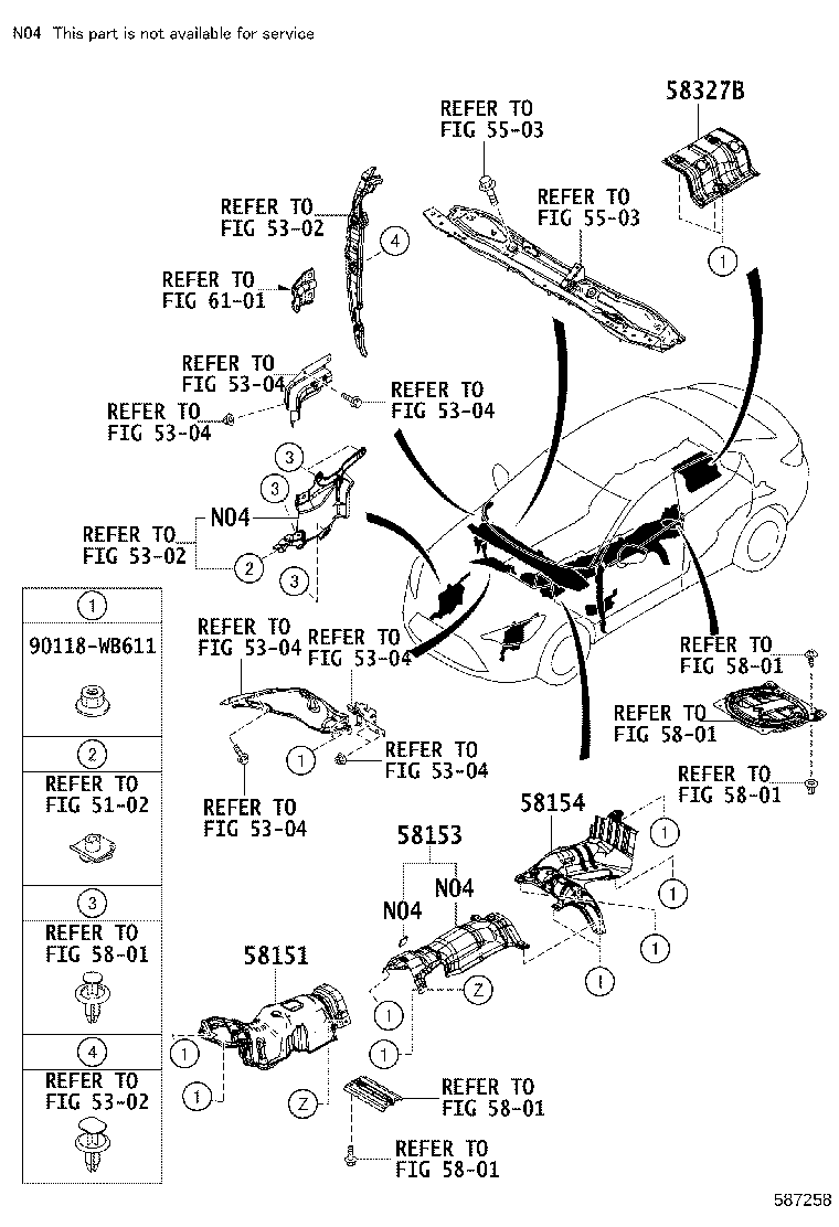 58327-WB002 INSULATOR, MAIN MUFFLER HEAT product image