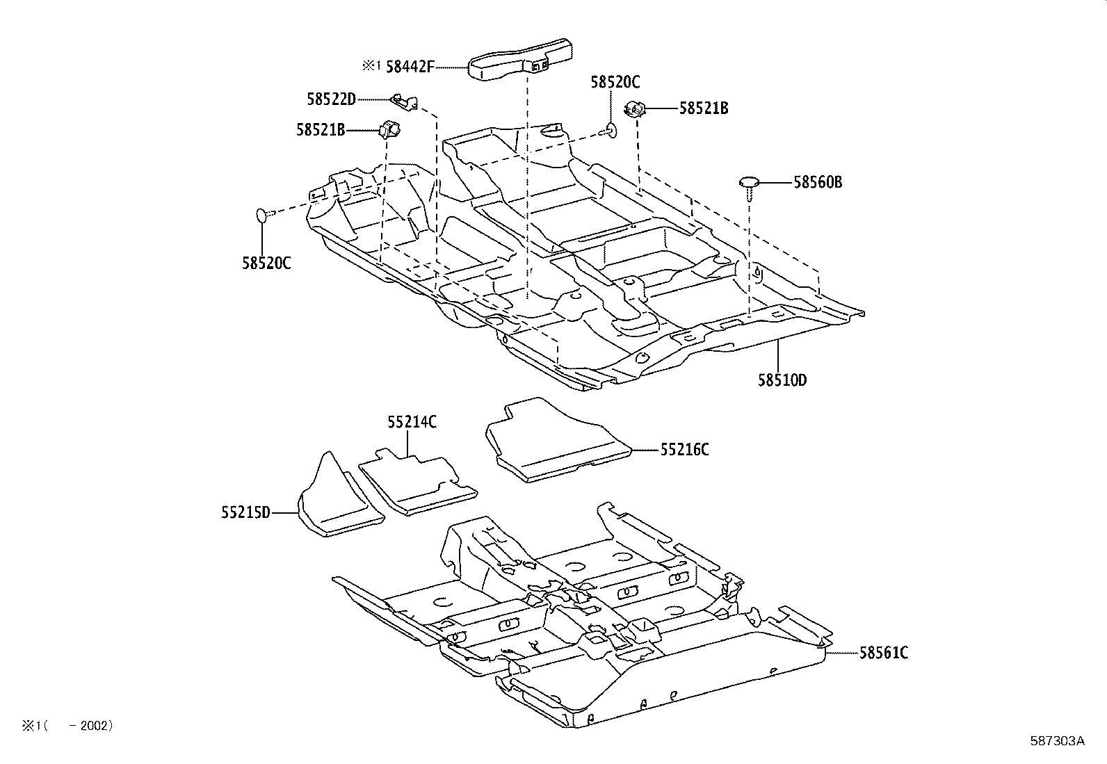 58510-0DF62-C2 CARPET ASSY, FLOOR, FRONT product image