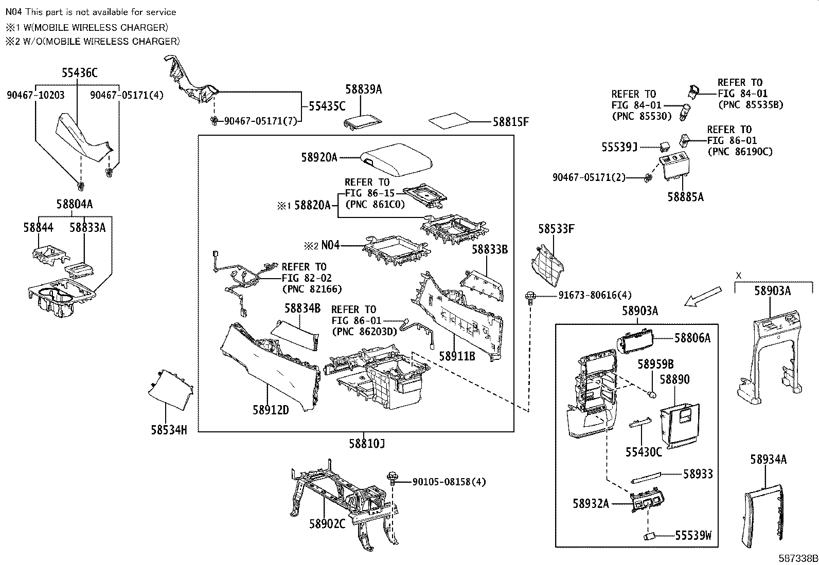 58804-58300 PANEL SUB-ASSY, CONSOLE, UPPER product image