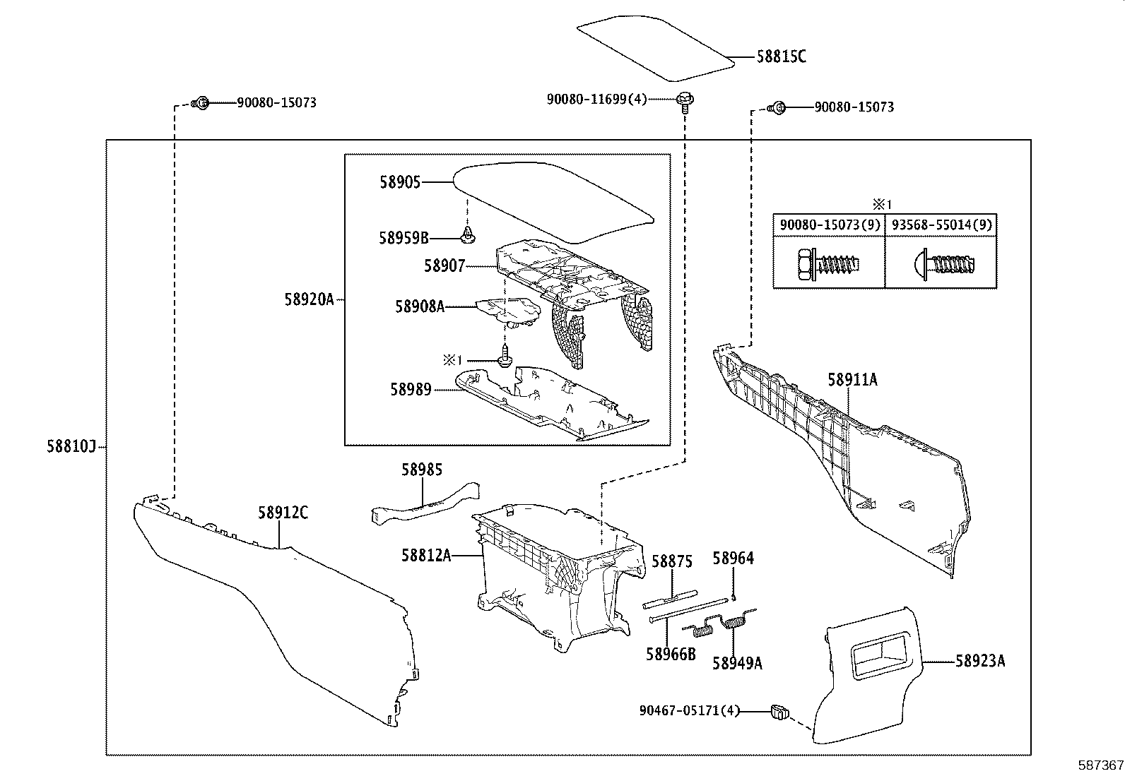 58862-06170 DUCT, CONSOLE BOX, NO.2 product image