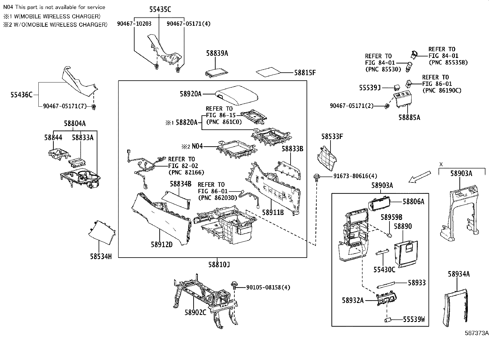 58804-58300 PANEL SUB-ASSY, CONSOLE, UPPER product image