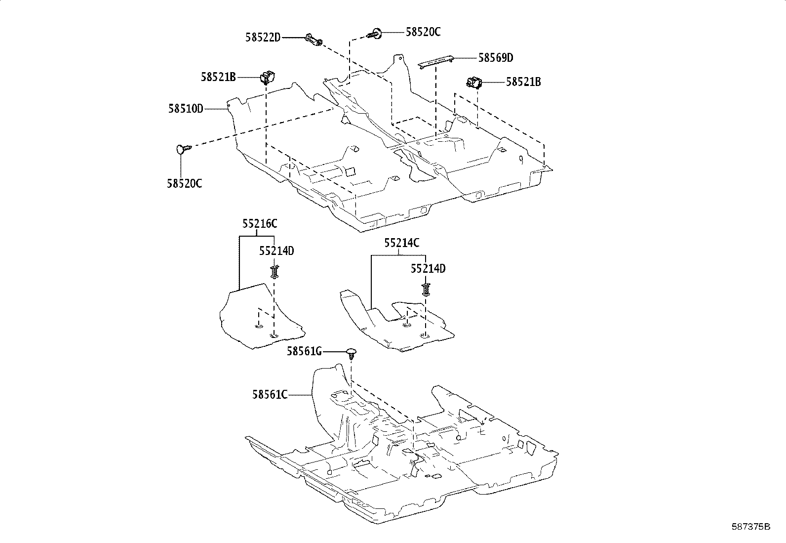 55214-52210 PAD, DASH PANEL INSULATOR, NO.2 product image