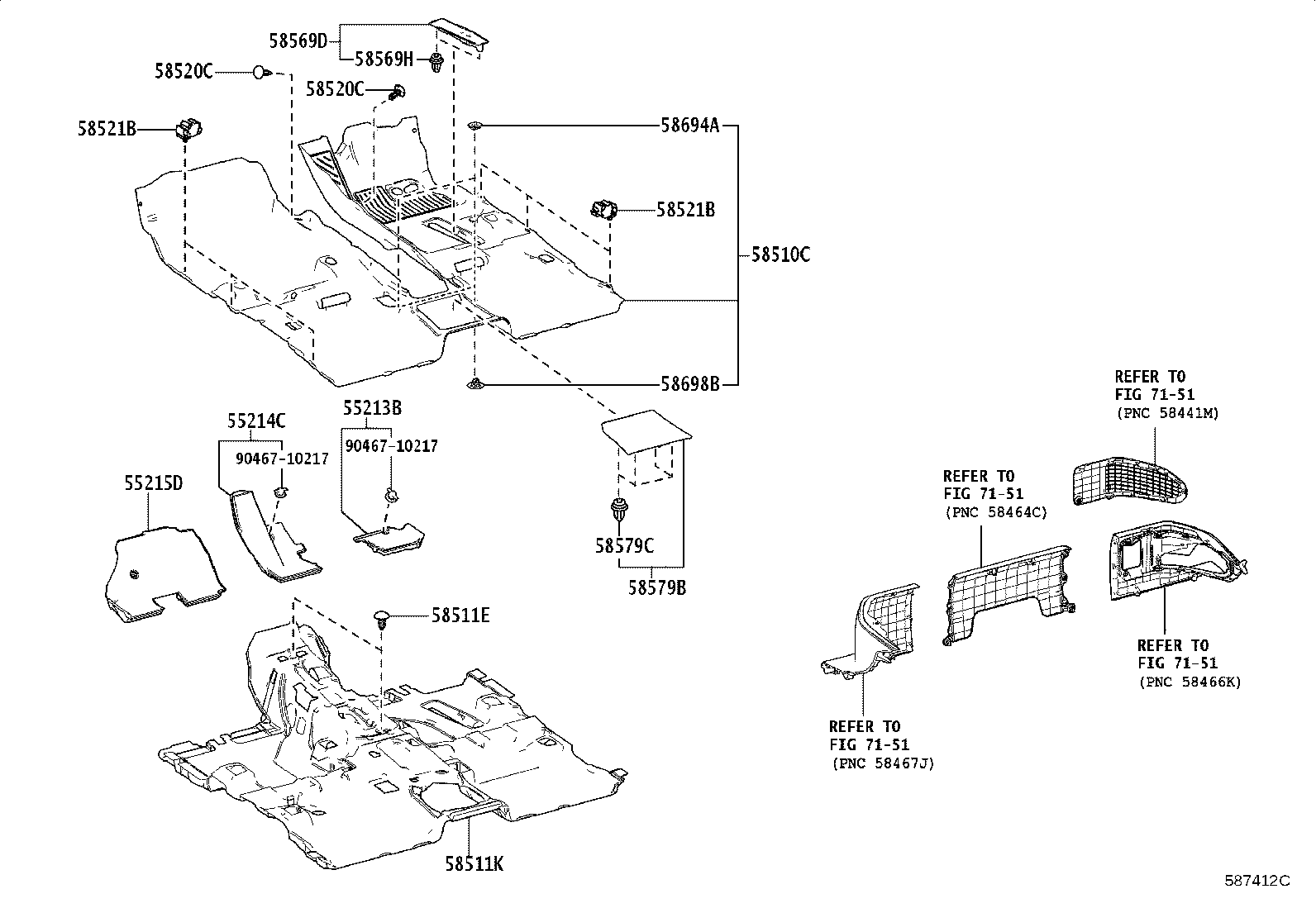 55214-42130 PAD, DASH PANEL INSULATOR, NO.2 product image