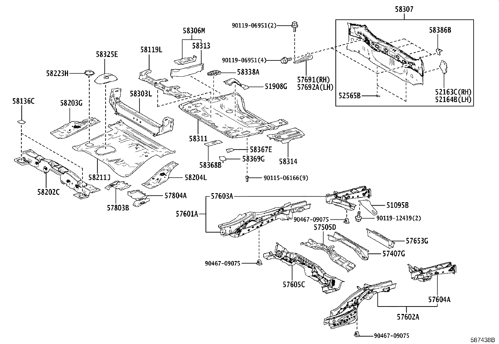 Toyota 58311-42150 PAN, REAR FLOOR