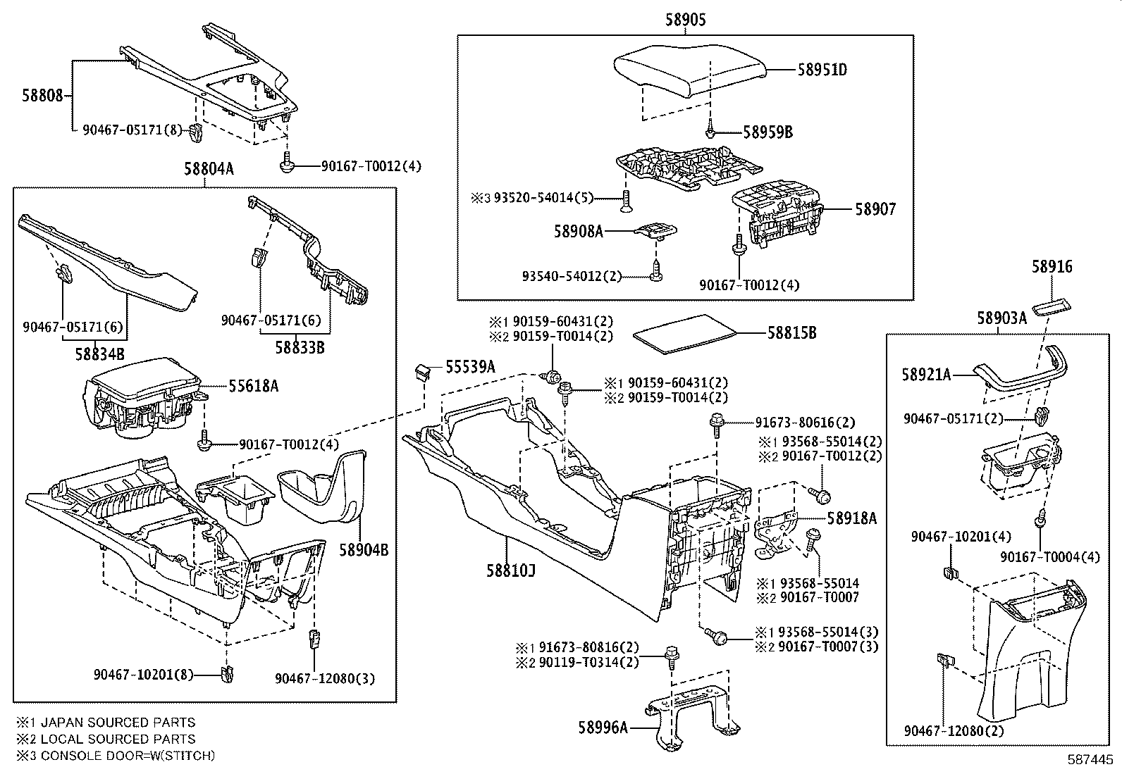 58905-KK030-24 DOOR SUB-ASSY, CONSOLE COMPARTMENT product image
