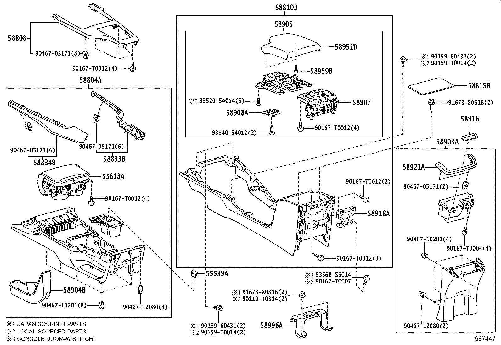 58905-KK030-24 DOOR SUB-ASSY, CONSOLE COMPARTMENT product image