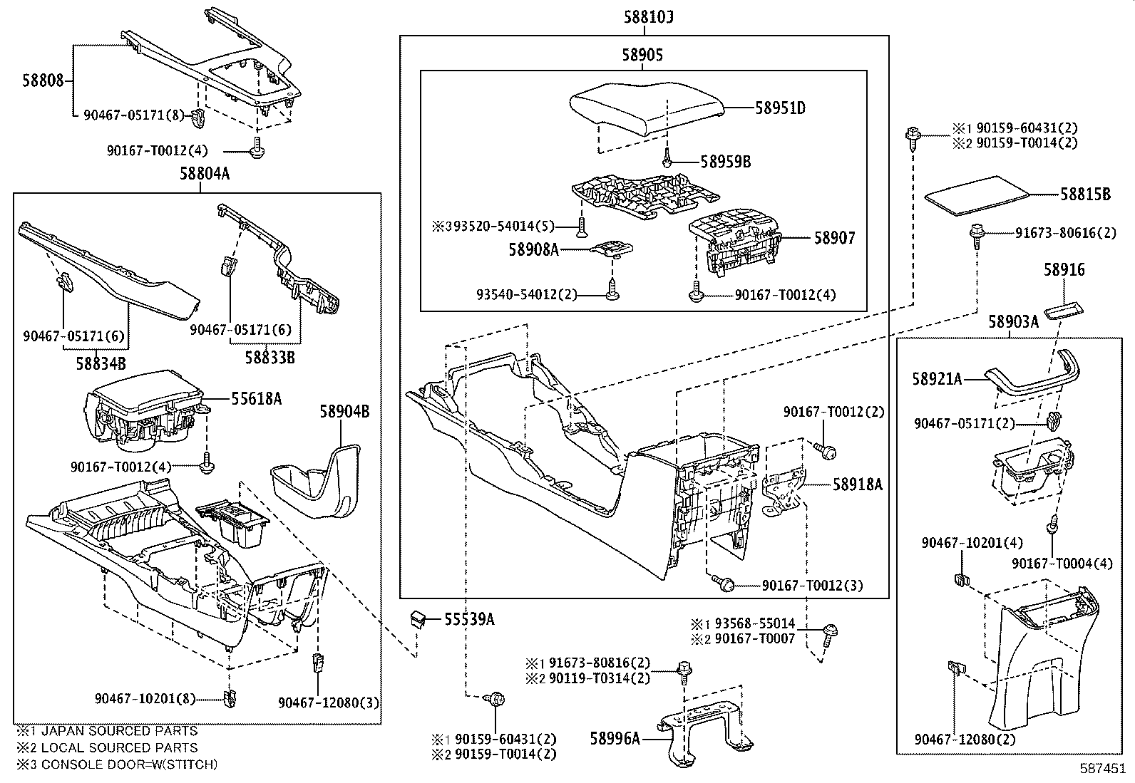 58905-KK030-24 DOOR SUB-ASSY, CONSOLE COMPARTMENT product image