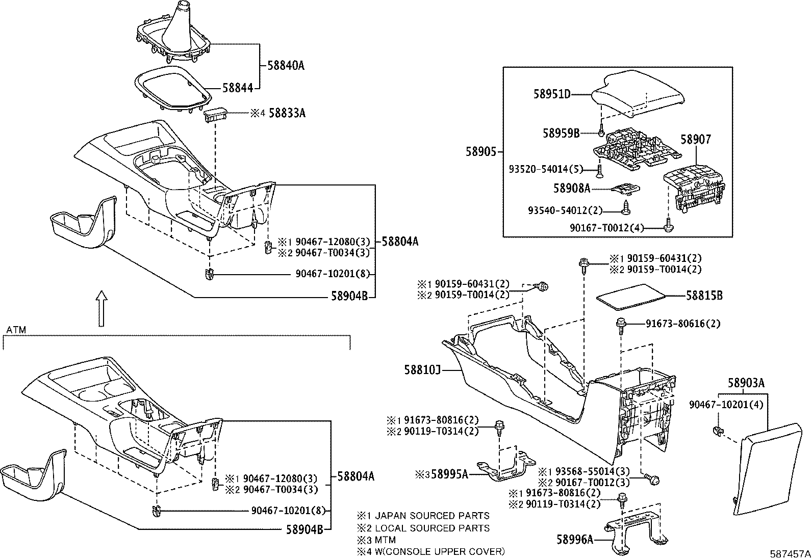 58833-KK080-C0 COVER, CONSOLE, UPPER product image
