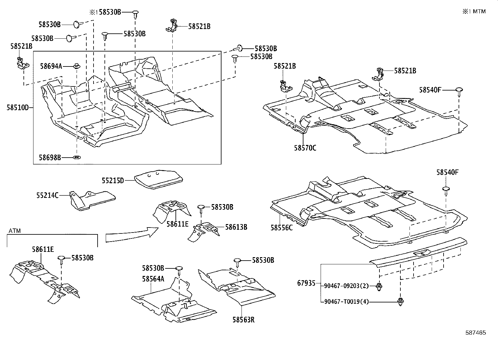 58569-0K010 SILENCER, REAR FLOOR product image