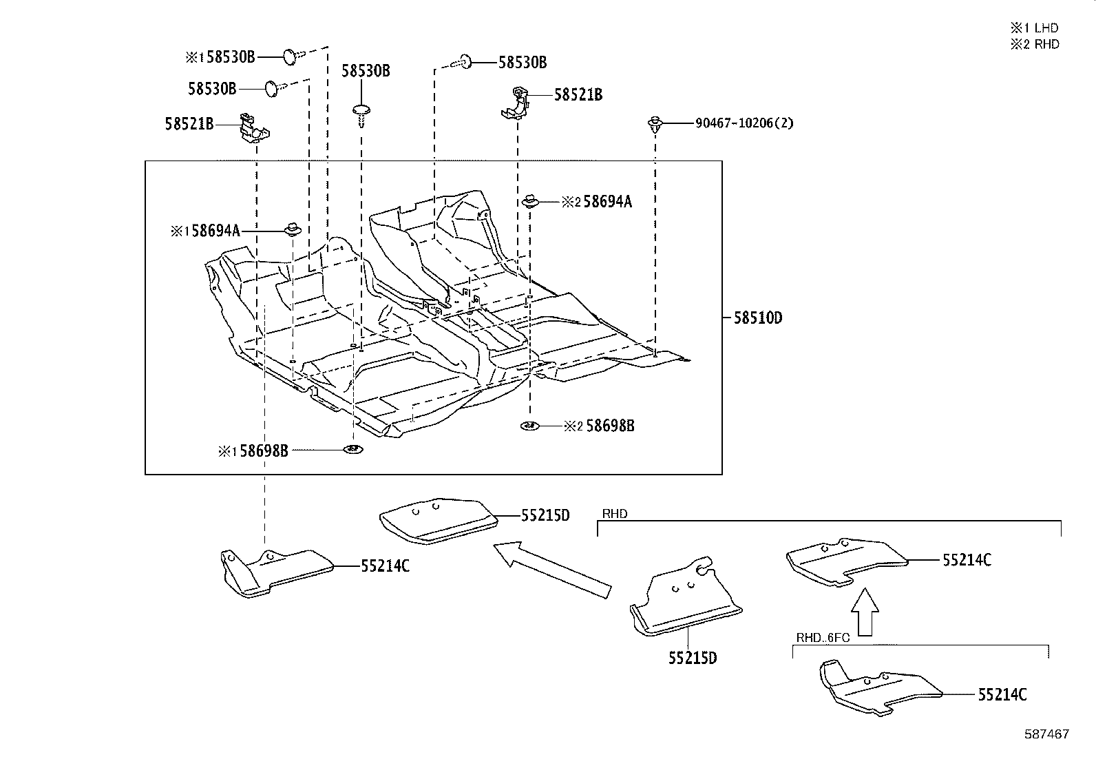 58662-0K180 SHEET, FRONT FLOOR SILENCER, CENTER product image