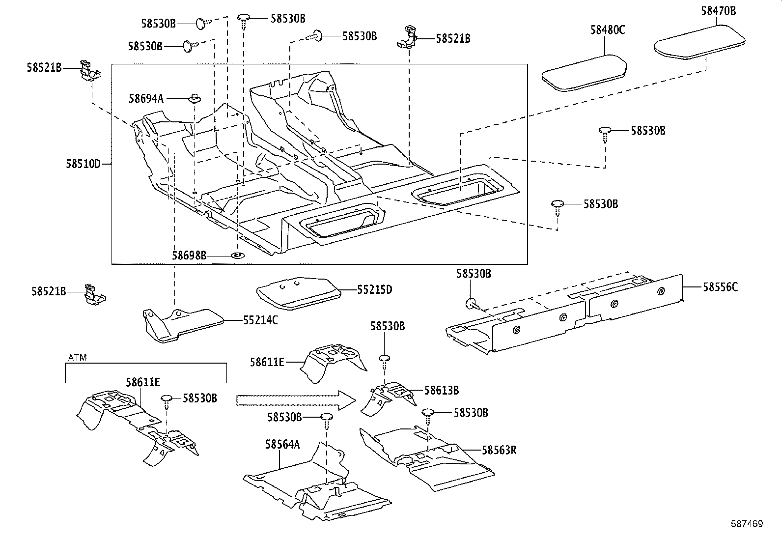 58662-0K180 SHEET, FRONT FLOOR SILENCER, CENTER product image