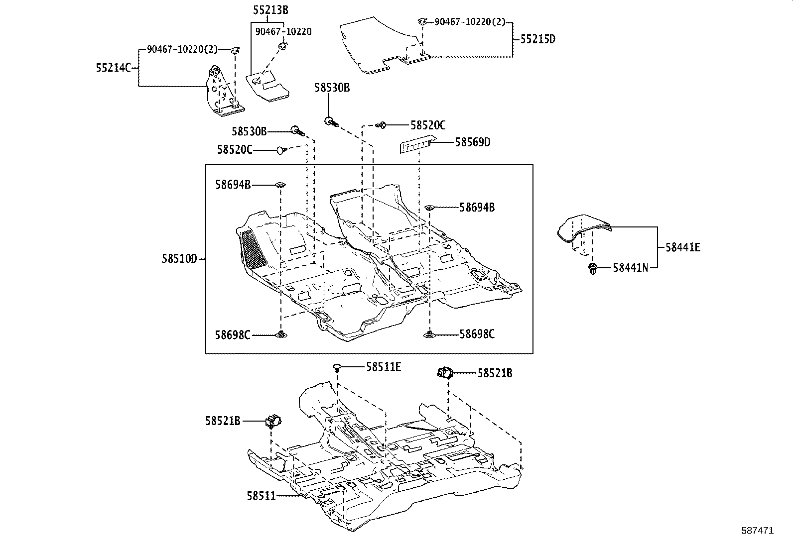55214-76050 PAD, DASH PANEL INSULATOR, NO.2 product image