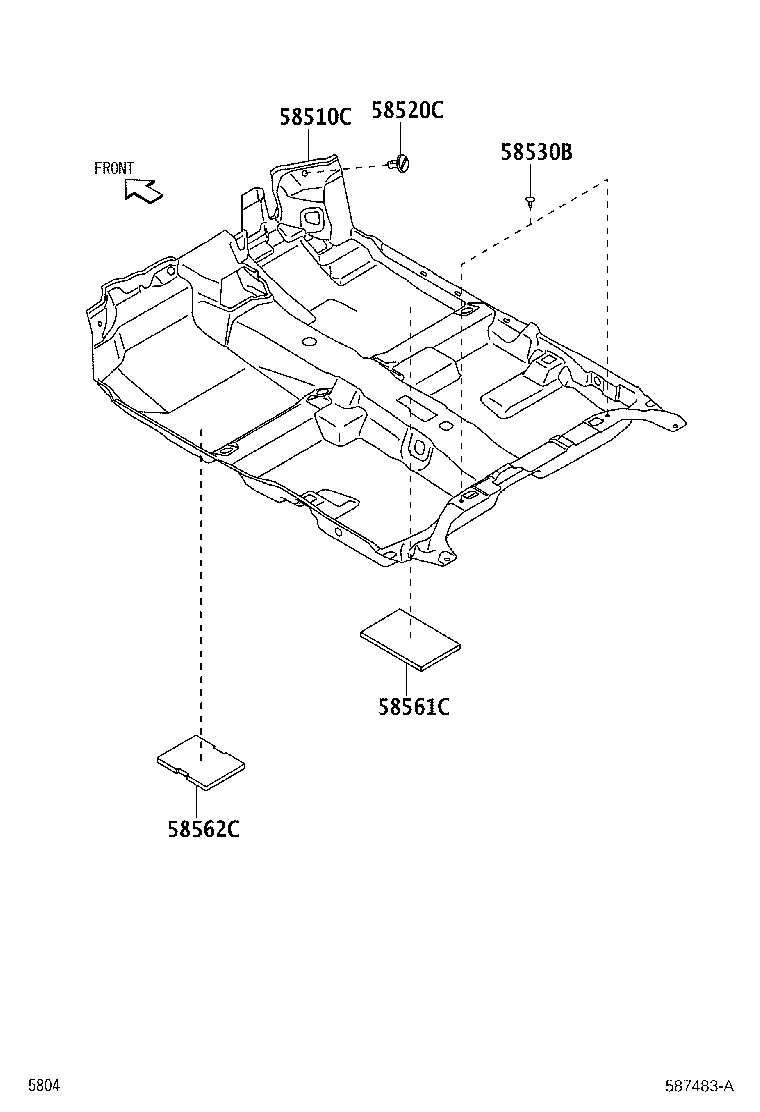 58562-B2010 SILENCER, FRONT FLOOR, NO.2 product image