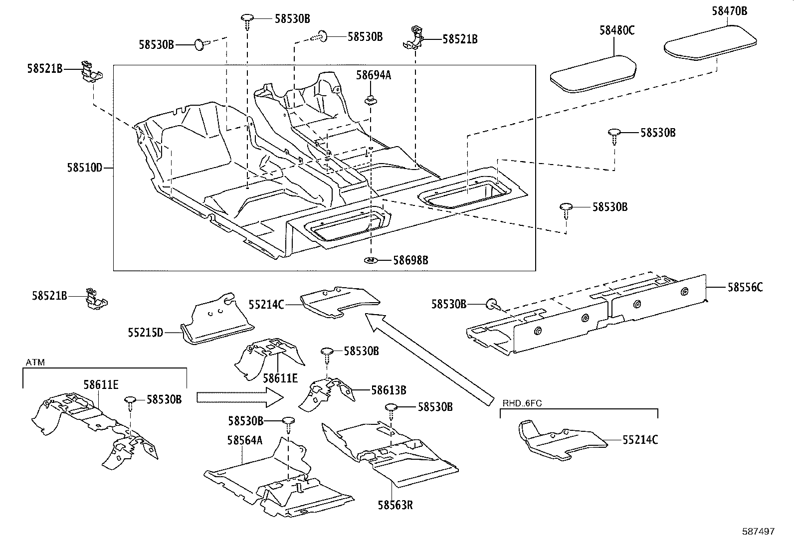 58662-0K180 SHEET, FRONT FLOOR SILENCER, CENTER product image