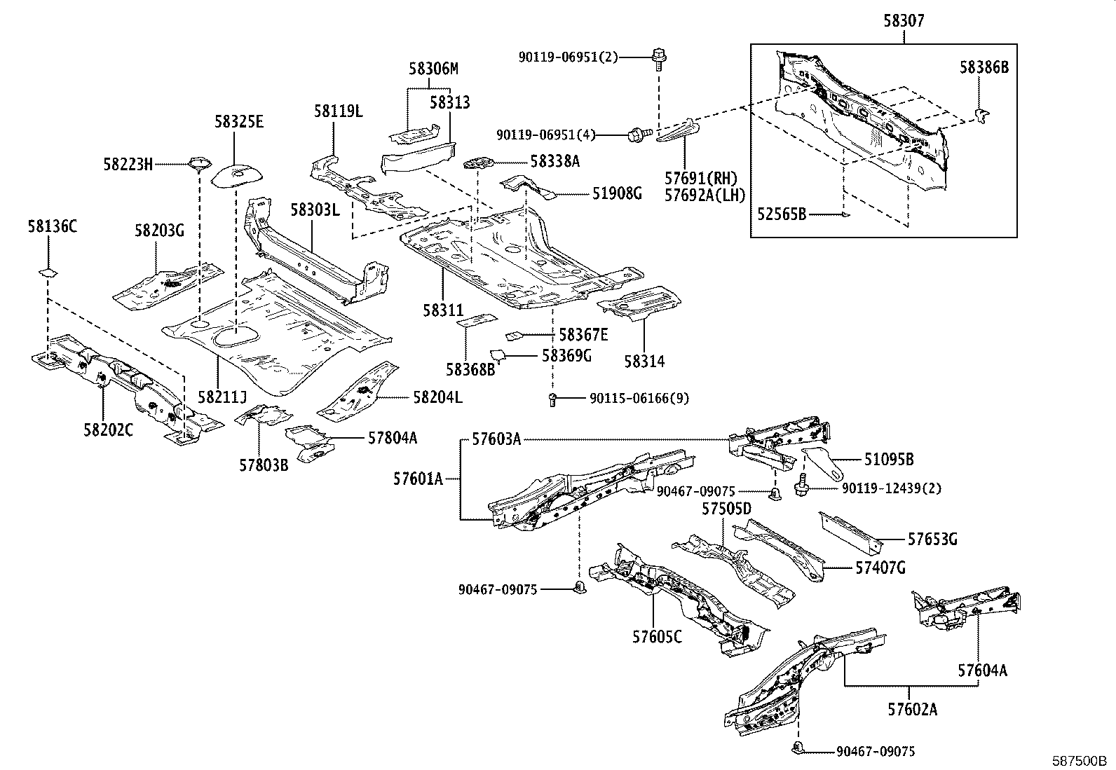 58311-42150 PAN, REAR FLOOR product image