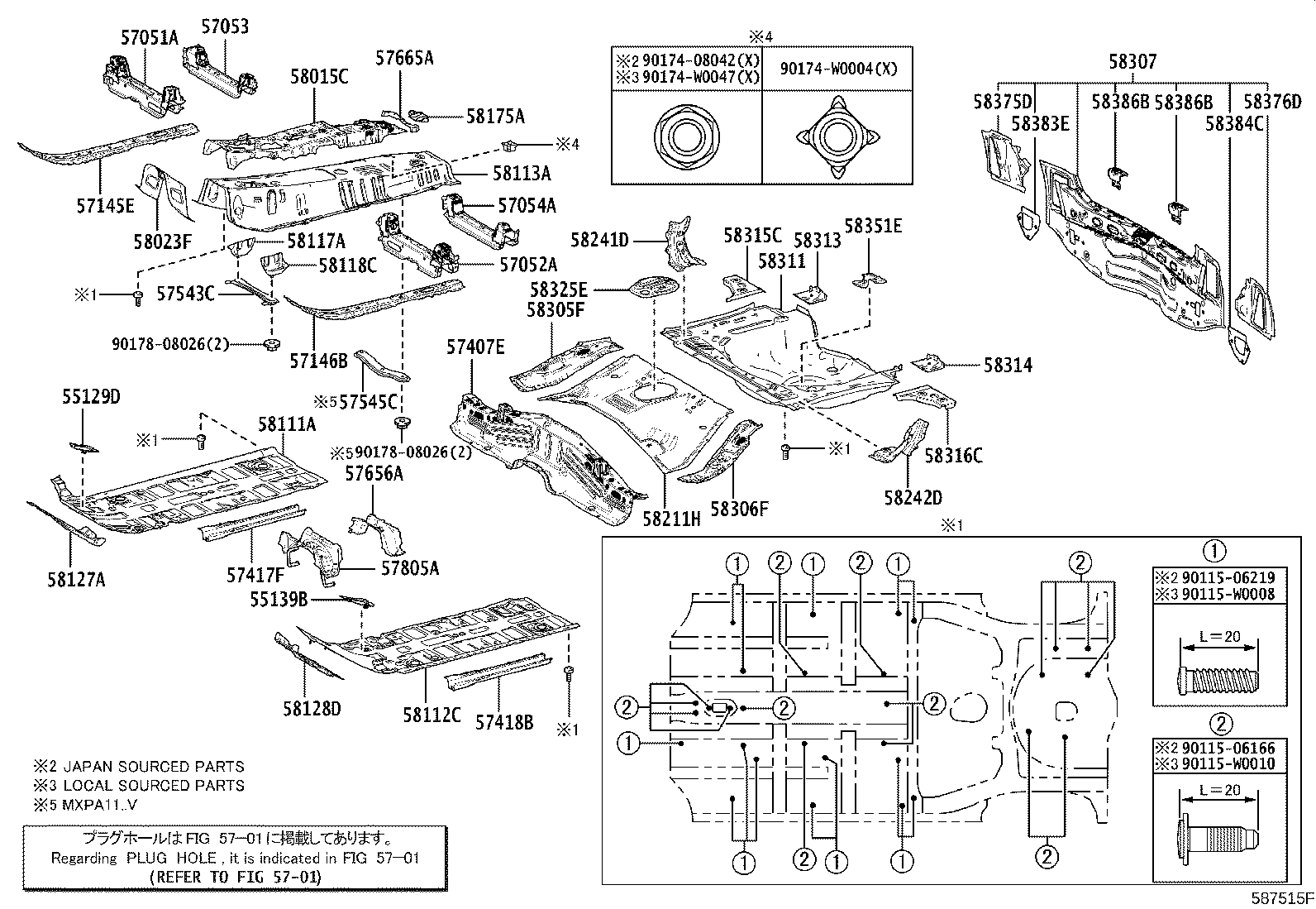 57656-0D150 BRACKET, EXHAUST PIPE MOUNTING, NO.1 product image