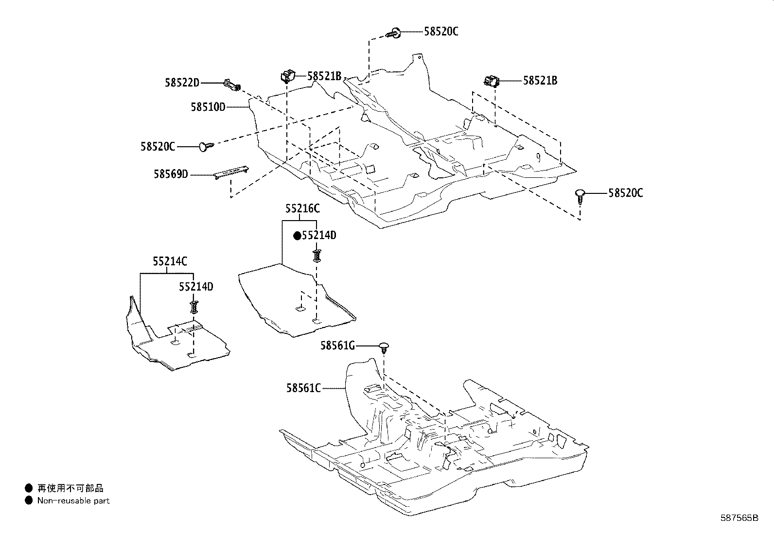 55214-K0010 PAD, DASH PANEL INSULATOR, NO.2 product image