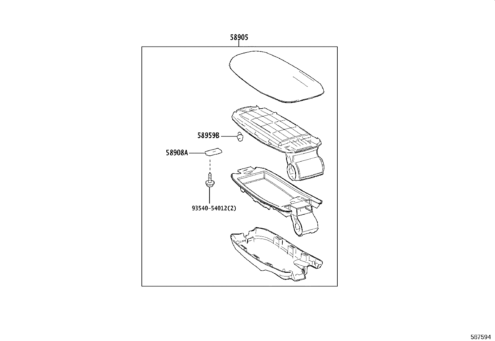 58910-K0031 BOX ASSY, CONSOLE, REAR product image