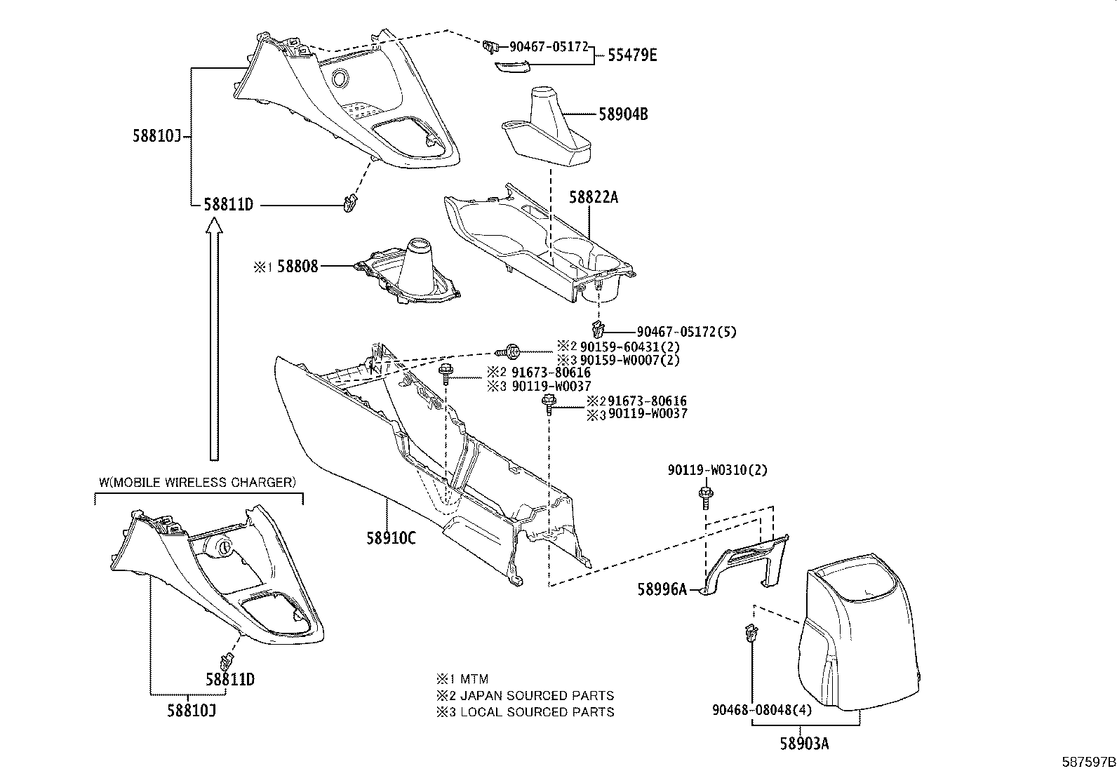 58910-K0031 BOX ASSY, CONSOLE, REAR product image