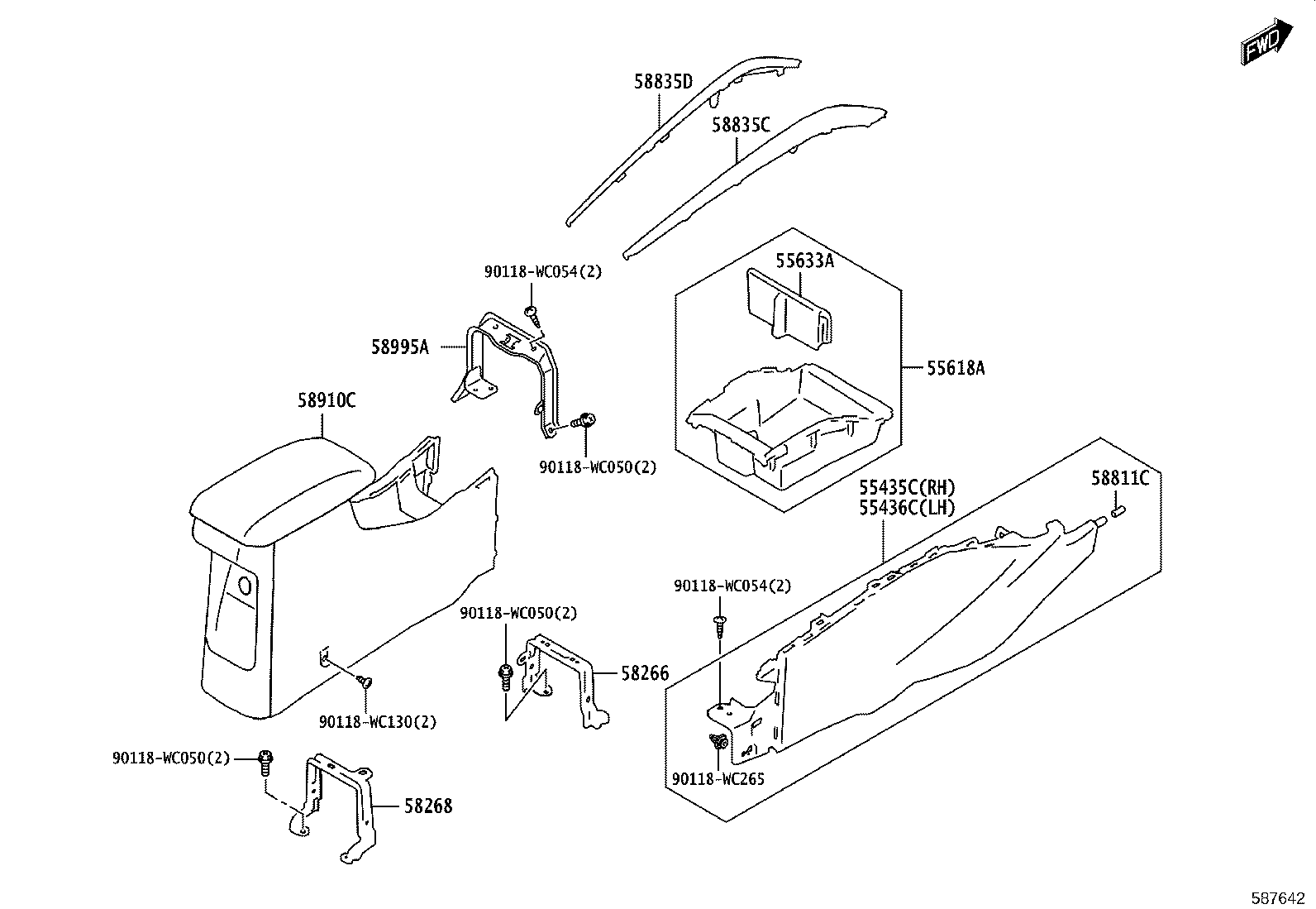58810-WC002 BOX ASSY, CONSOLE, REAR product image