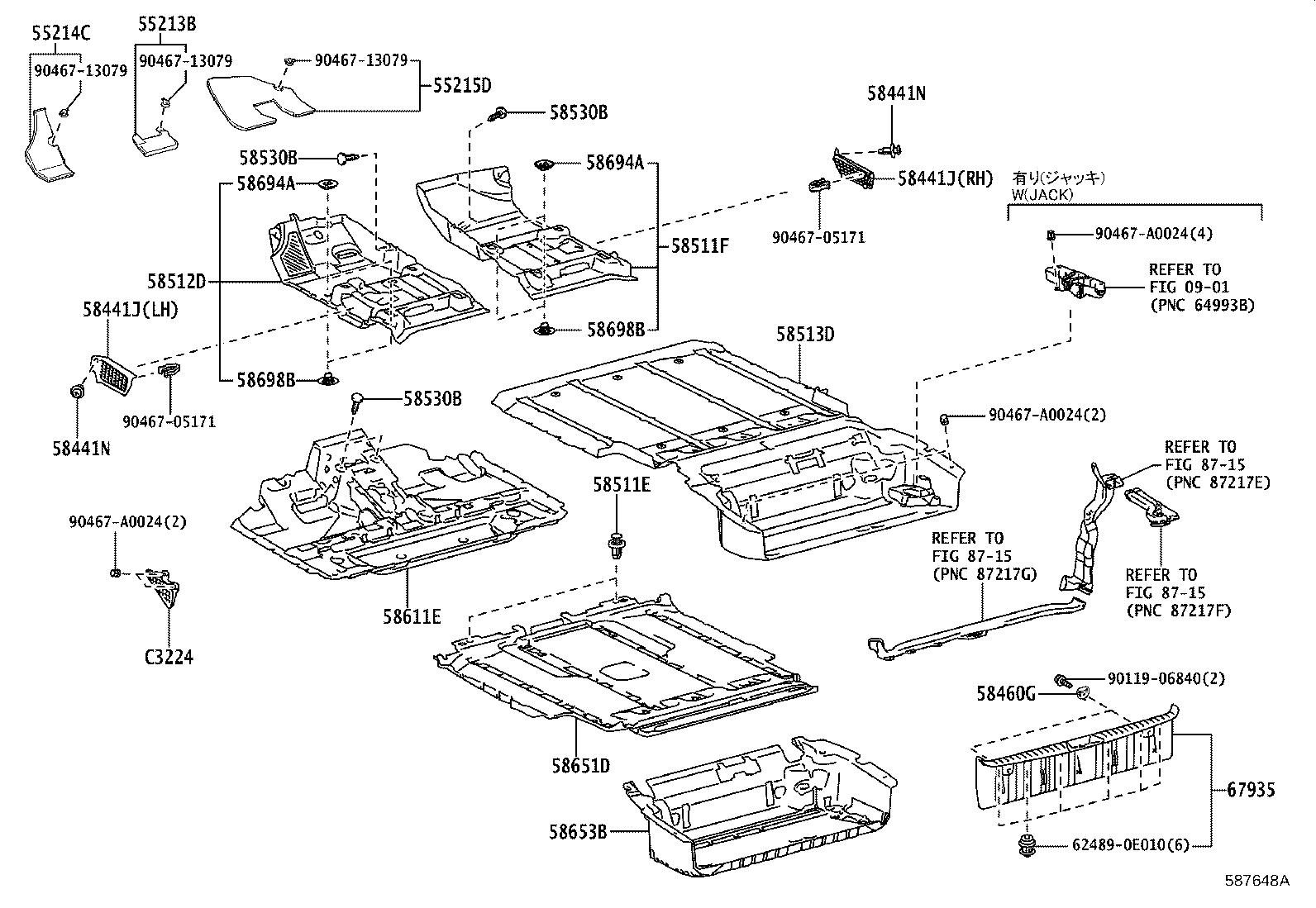 Toyota 55215-08010 PAD, DASH PANEL INSULATOR, NO.3