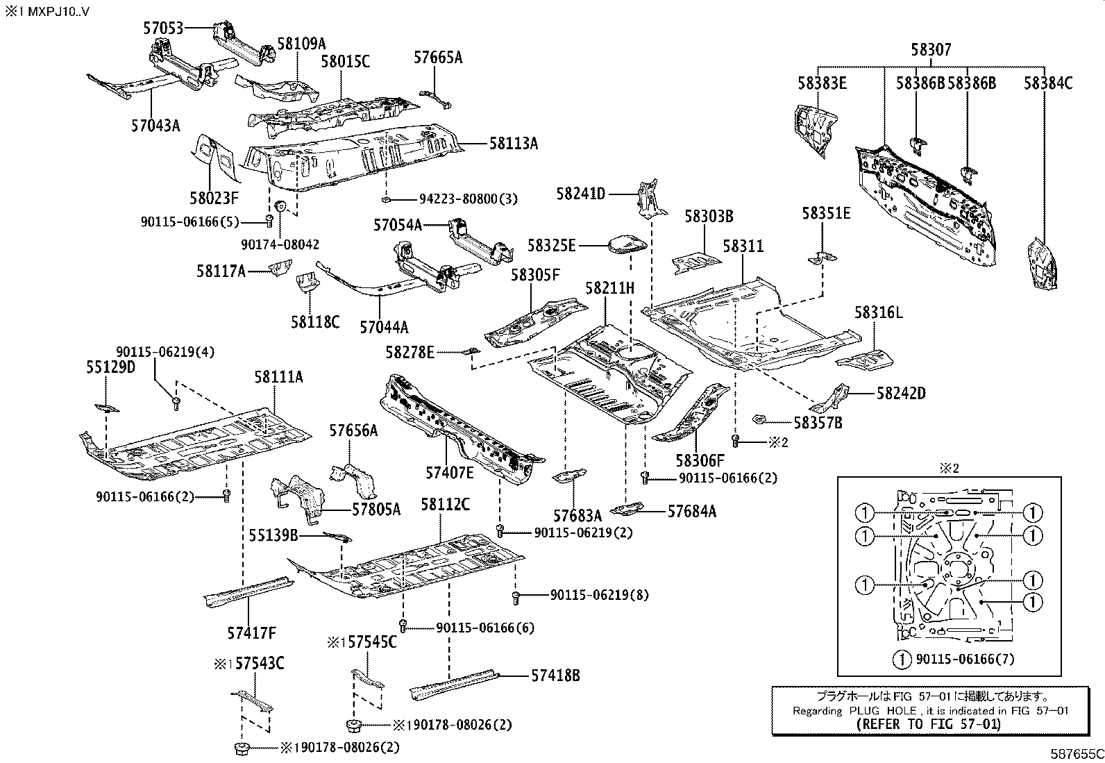 58307-52750 PANEL SUB-ASSY, BODY LOWER BACK product image