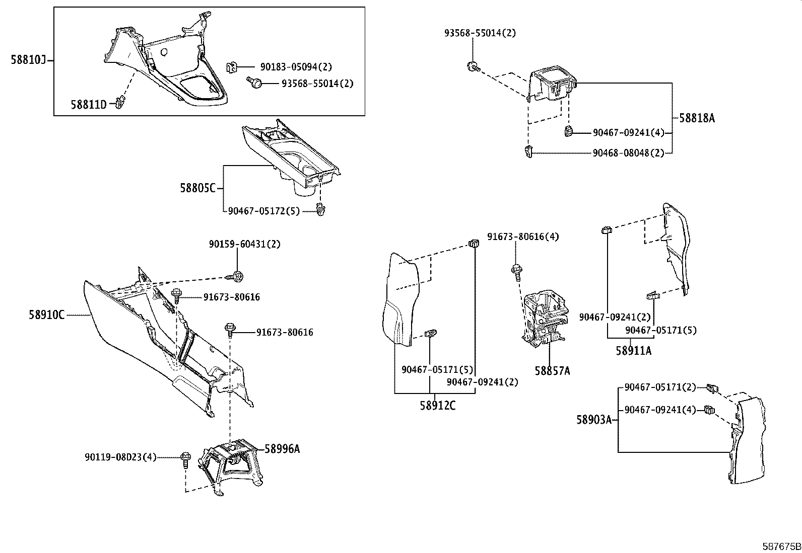 58857-52020 BRACKET, CONSOLE SUPPORT, UPPER NO.1 product image