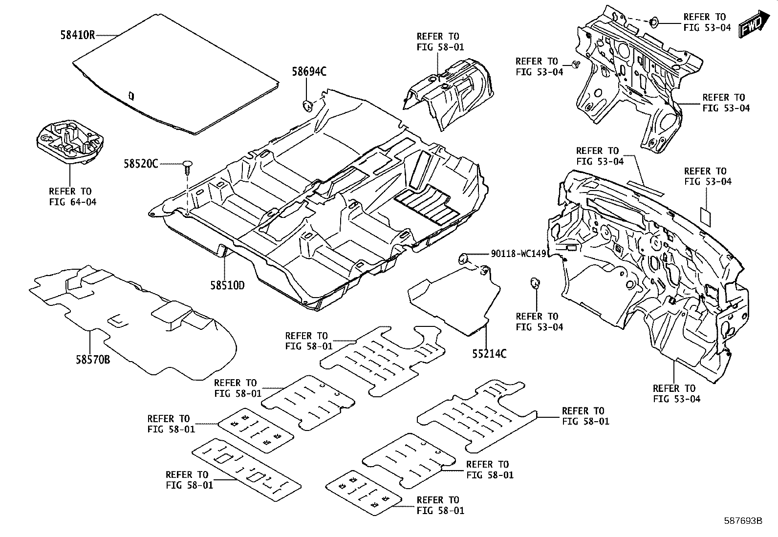 58510-WC031 CARPET ASSY, FLOOR, FRONT product image
