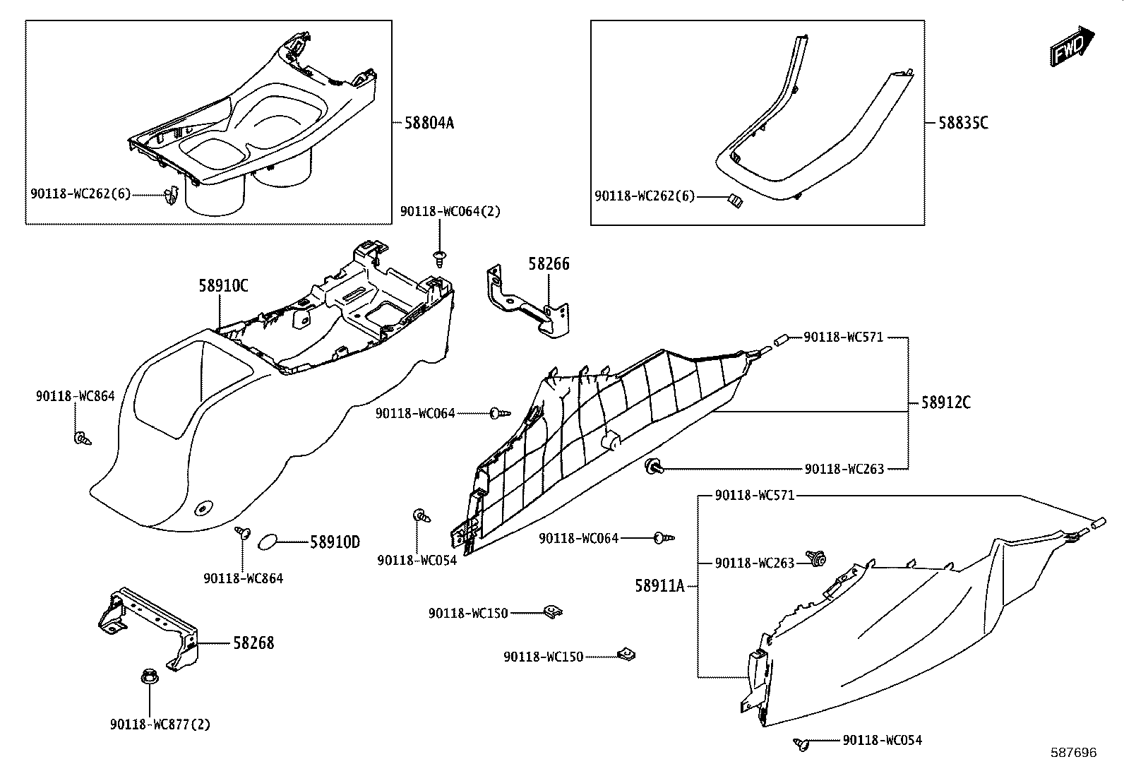 58810-WC004 BOX ASSY, CONSOLE, REAR product image