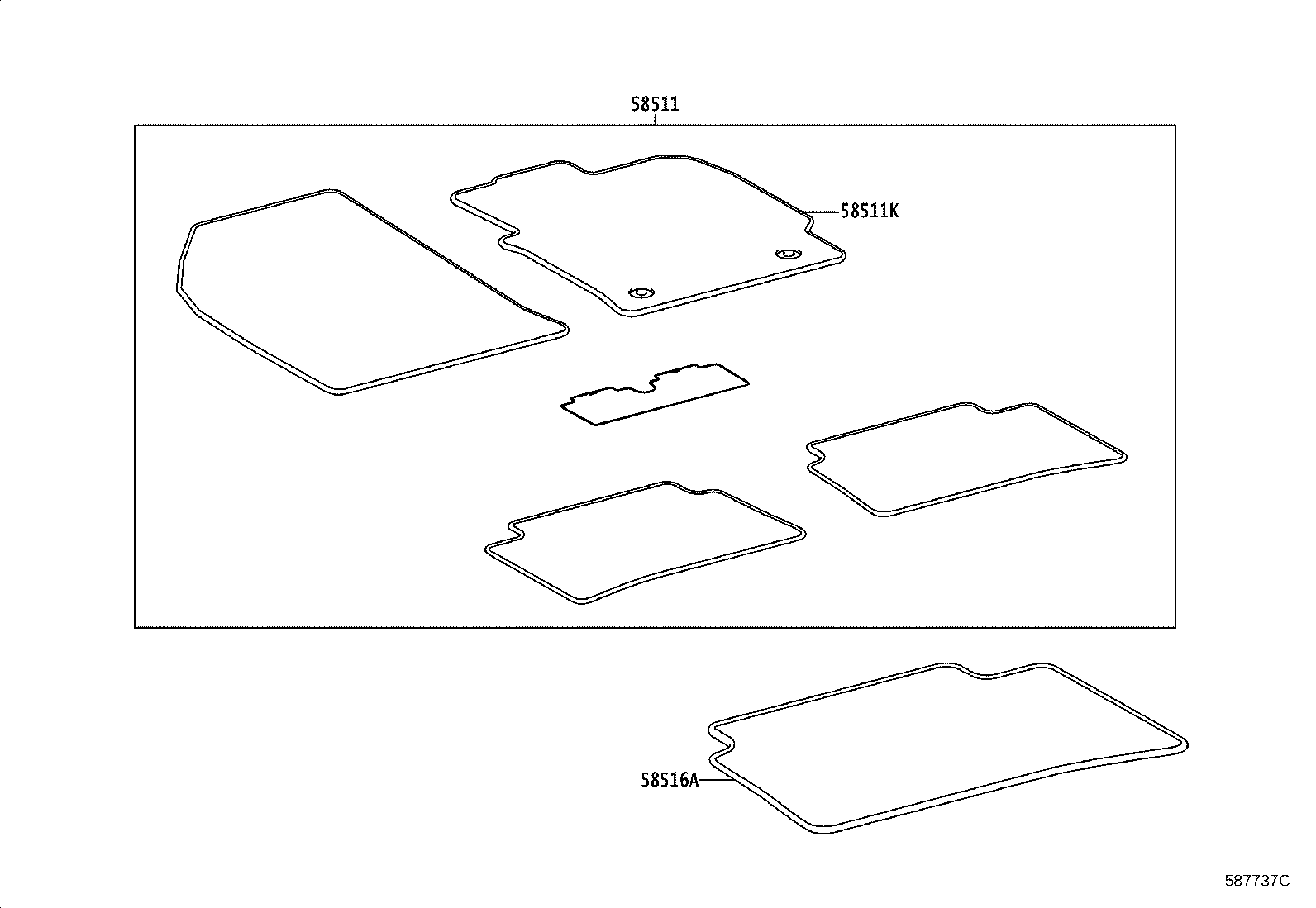 58511-52070 MAT, FLOOR, NO.1 product image