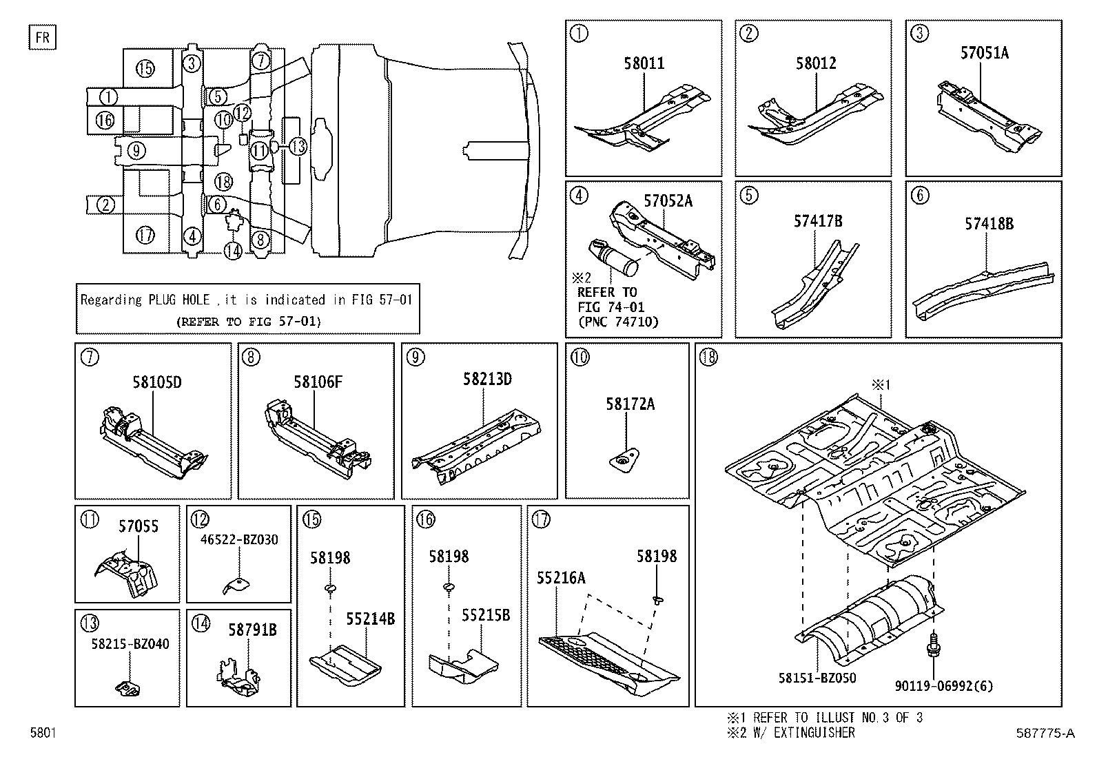 Toyota 58325-BZ100 COVER, REAR FLOOR SERVICE HOLE