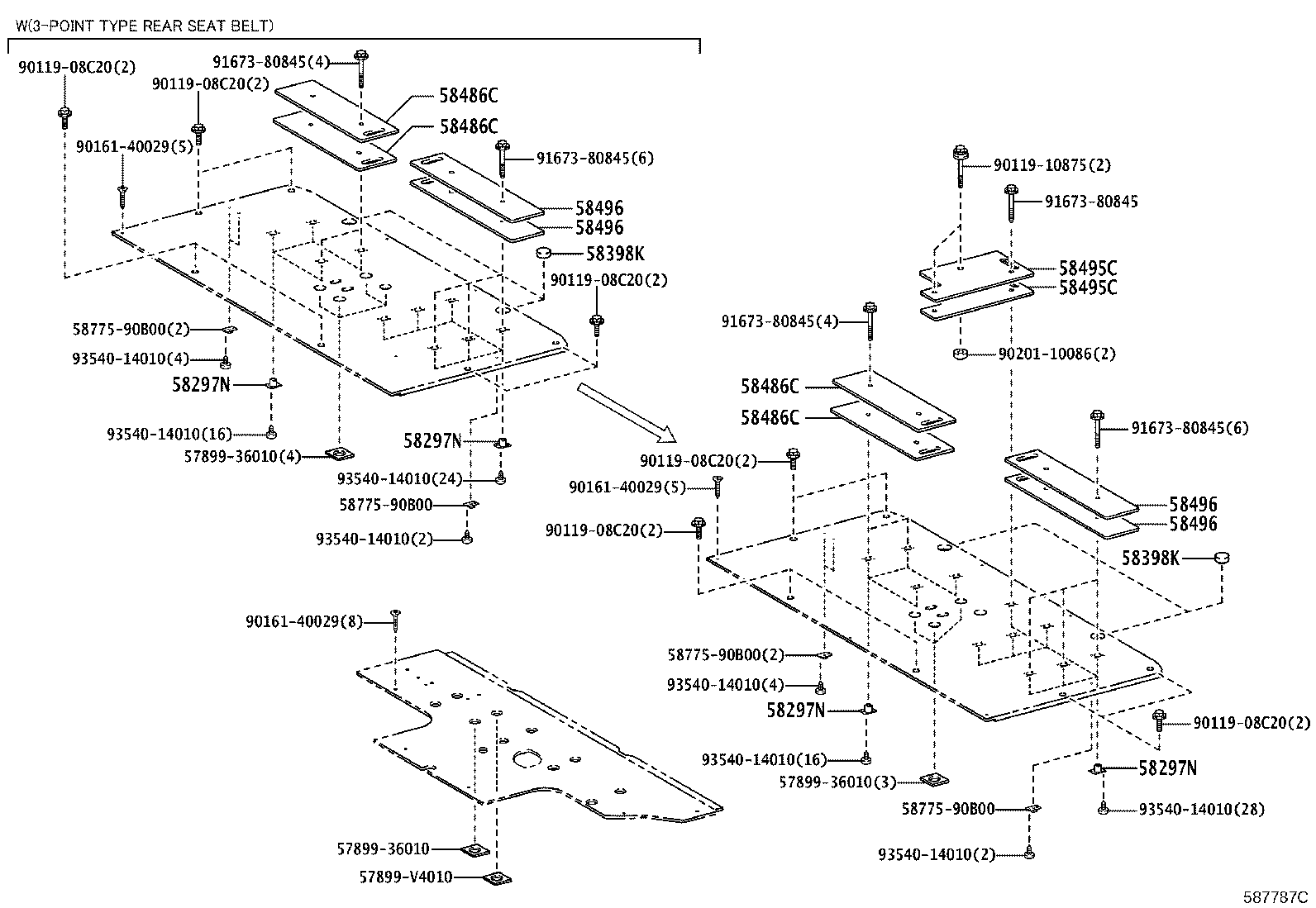 57104-36381 CROSSMEMBER SUB-ASSY, FLOOR, NO.4 product image
