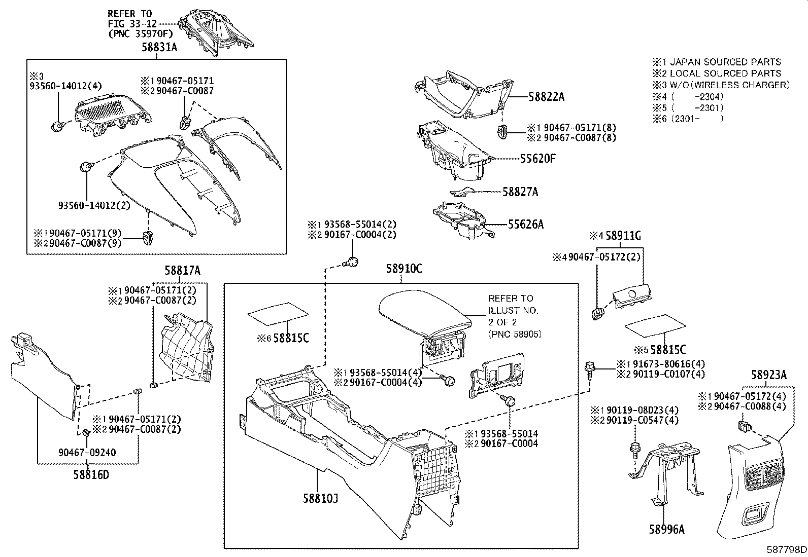 58833-0A160 GARNISH, CONSOLE UPPER PANEL, NO.1 product image