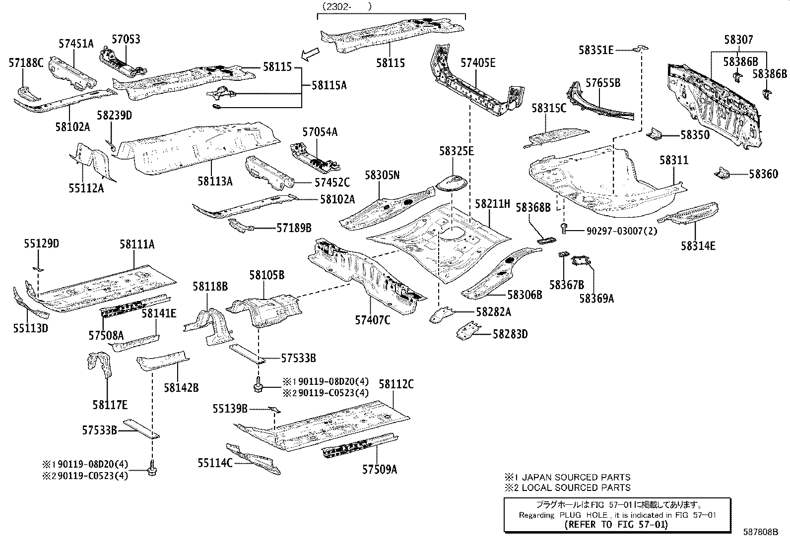 58111-02460 PAN, FRONT FLOOR, RH product image