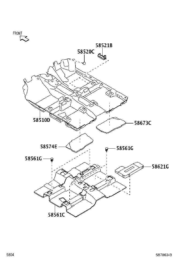58563-B1030 SILENCER, FRONT FLOOR, NO.1 product image