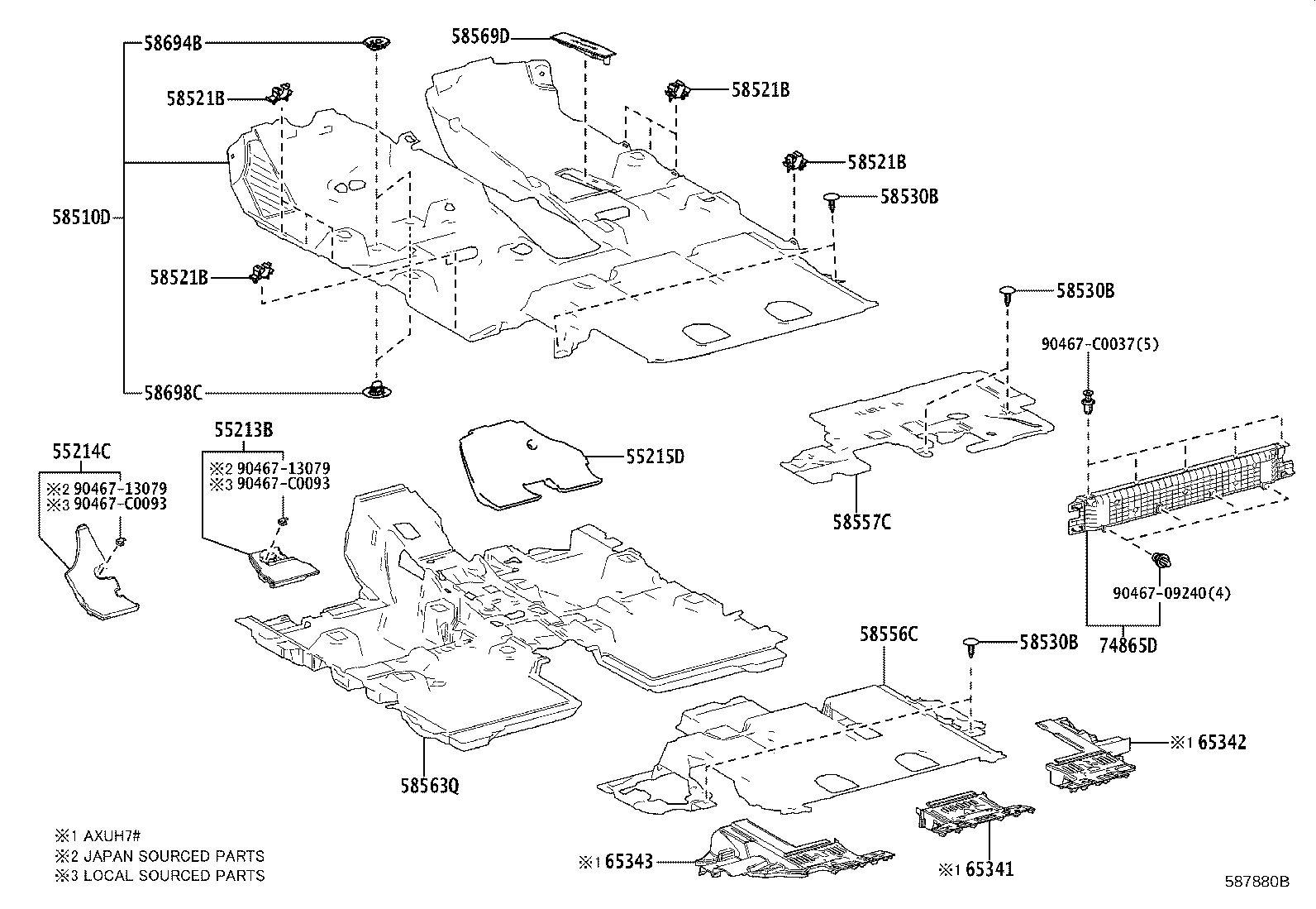 58563-0E070 SILENCER, FRONT FLOOR, NO.3 product image