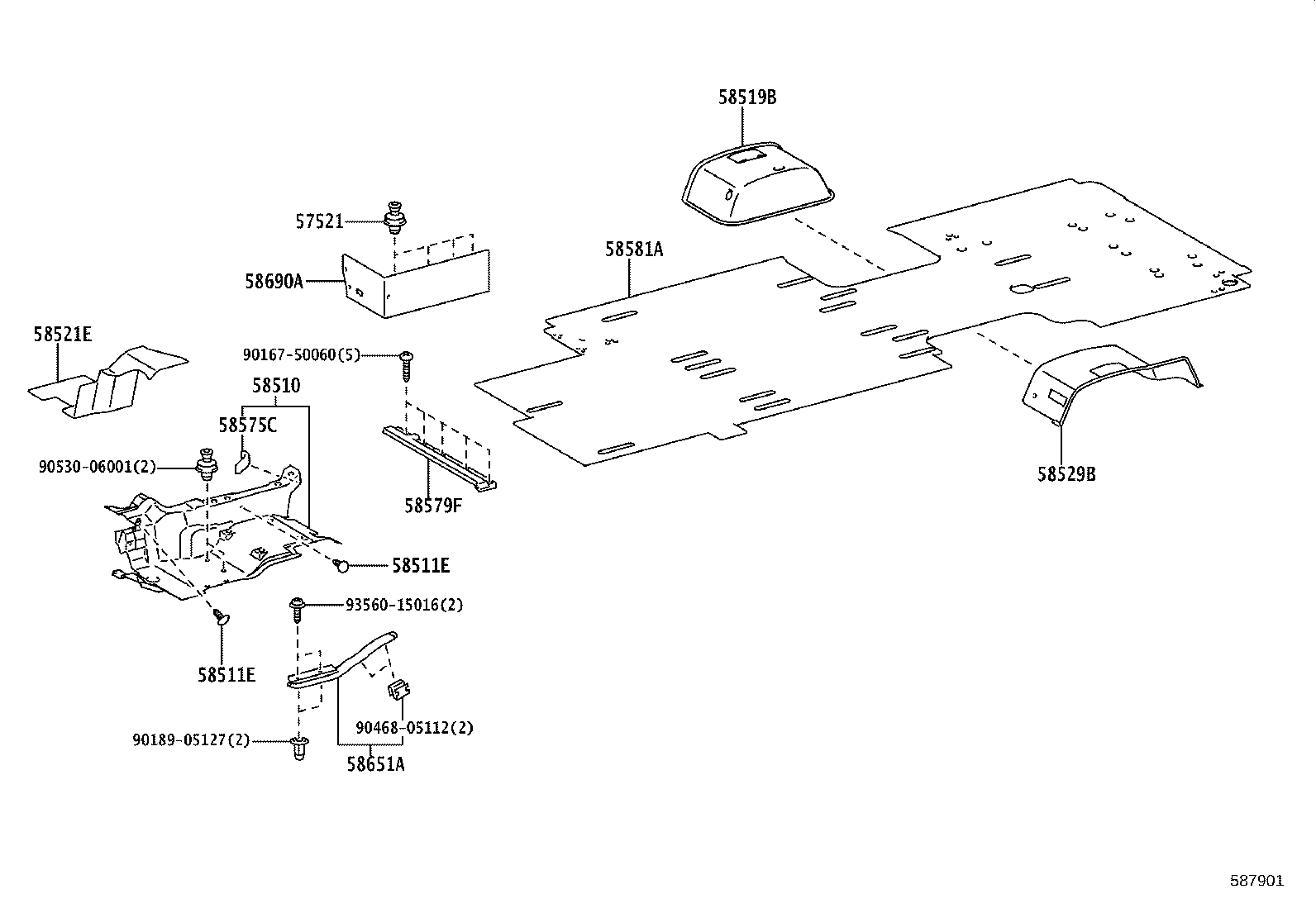 58514-0S030 MAT, FROOR, REAR product image